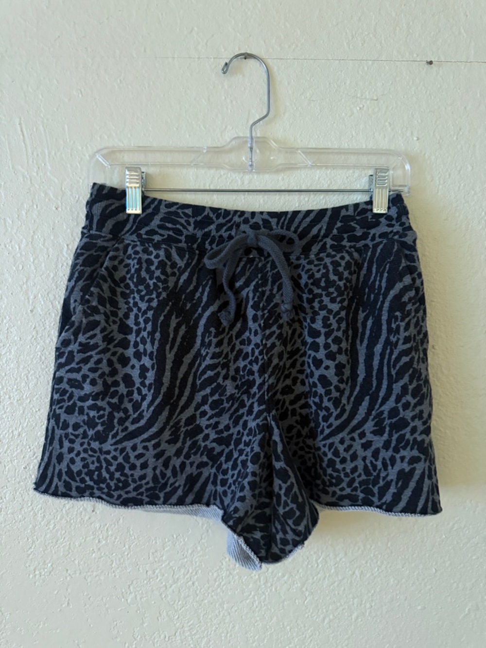 Women’s Black & Charcoal Animal Print Knit Shorts